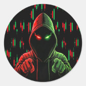 Trading Chartpatroon Streetwear Rood Groene Kaars Ronde Sticker (Voorkant)