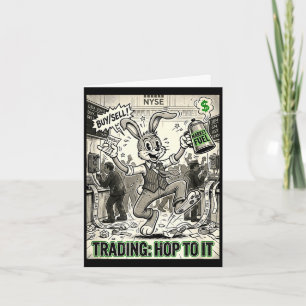 Trading hop naar vintage cartoon beurs dag kaart