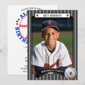 Trading Kaart Honkbal Verjaardagsfeestuitnodiging (Voorkant / Achterkant)