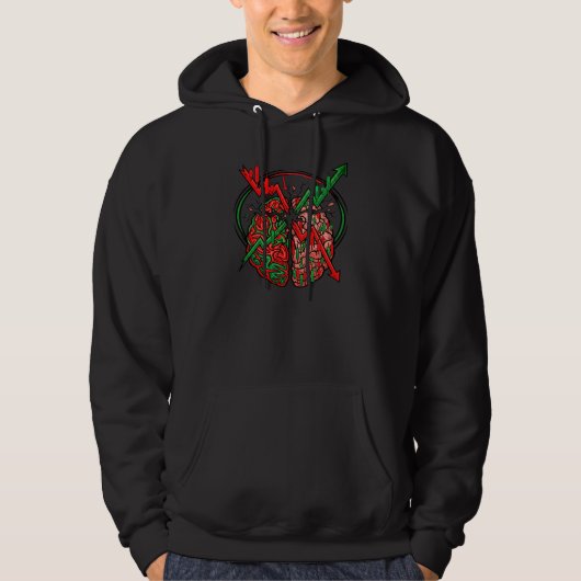 Trading Psychology Brain Anatomy Chart Pattern  Hoodie (Voorkant)