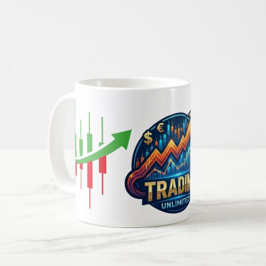 Trading Unlimited Stock Market Candlestick Chart Koffiemok (Voorkant links)