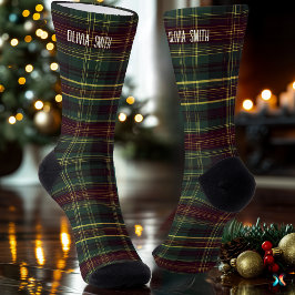 Traditie Groen & Bourgondië Kerstspel Custom Sokken