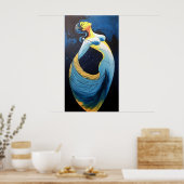 Traditie in beweging: een modern Indiaas silhouet Poster (Keuken)