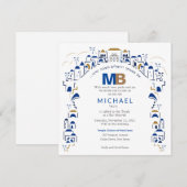 Traditie in Jerusalem Bar Mitzvah Uitnodiging (Voorkant / Achterkant)