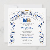 Traditie in Jerusalem Bar Mitzvah Uitnodiging (Voorkant)