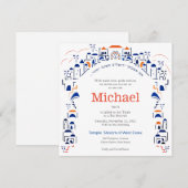 Traditie in Jerusalem Mitzvah Uitnodiging Sinaasap (Voorkant / Achterkant)