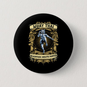Traditie ontmoet kracht - Kickboksen en Muay Thai Ronde Button 5,7 Cm