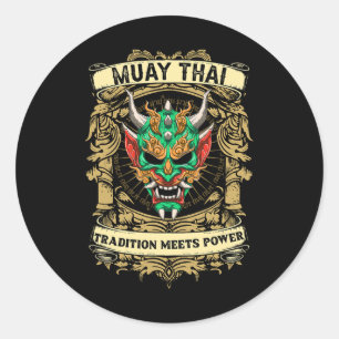 Traditie ontmoet kracht - Kickboksen en Muay Thai Ronde Sticker