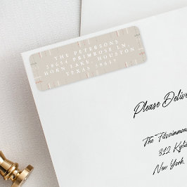 Traditie Plaid Gezellig Cabin Forest Beige Kerstmi Etiket