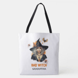  traditie waterverf sexy spooky slechte heks tote bag