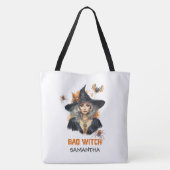  traditie waterverf sexy spooky slechte heks tote bag (Achterkant)