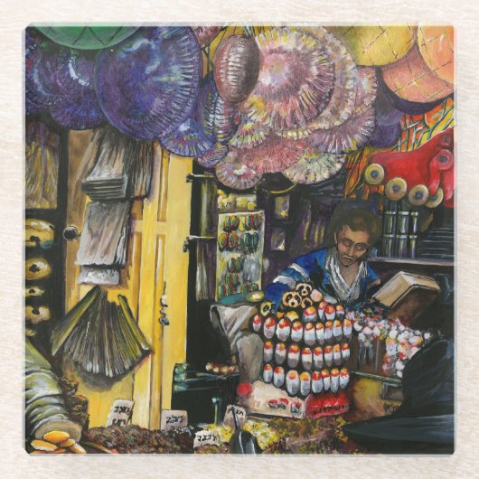 Tradities van de oude handel, Jeruzalem Glazen Onderzetter (Voorkant)