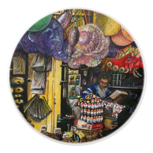 Tradities van de oude handel, Jeruzalem Keramische Knop (Voorkant)