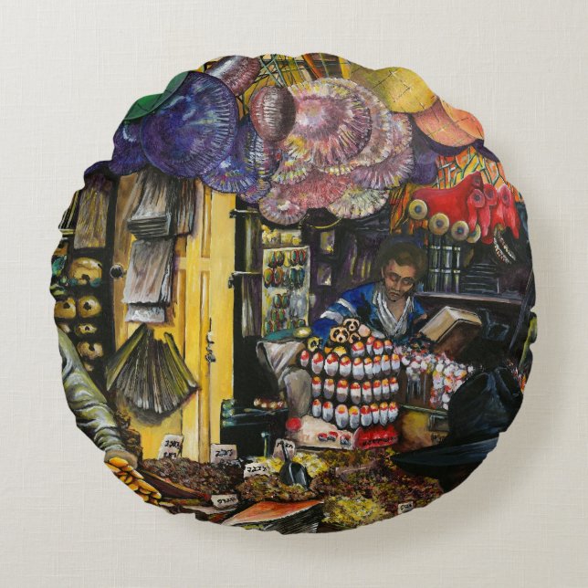 Tradities van de oude handel, Jeruzalem Rond Kussen (Voorkant)