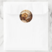 Tradities van Kerstmis Juleskikk Noors Ronde Sticker (Tas)