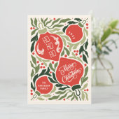 Tradities Vrolijk Kerstmis Non-foto Feestdagenkaart (Staand voorkant)