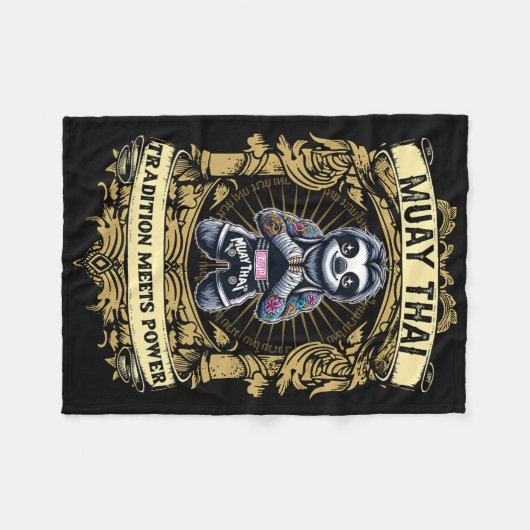 Tradition Meets Power - Kickboxing And Muay Thai C Fleece Deken (Voorkant (Horizontaal))