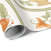 Tradition mughal motif, fantasy flowers in retro,  cadeaupapier (Rol Hoek)