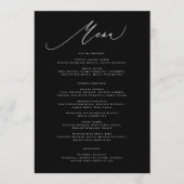 Traditional 5 x 7 Elegant Black White Calligraphy Menu (Voorkant)