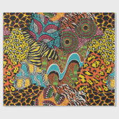 Traditional african fabric and wild animal skins p cadeaupapier (Vlak)