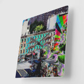 Traditional apartment building Manhattan New York Vierkante Klok (Hoek)