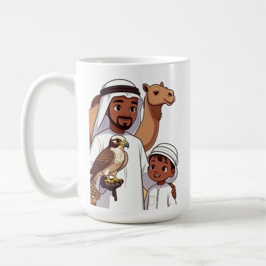 Traditional Arab Falcon Hunt Koffiemok (Links)