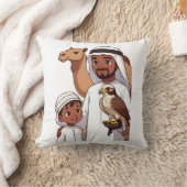 Traditional Arab Falcon Hunt Kussen (Deken)