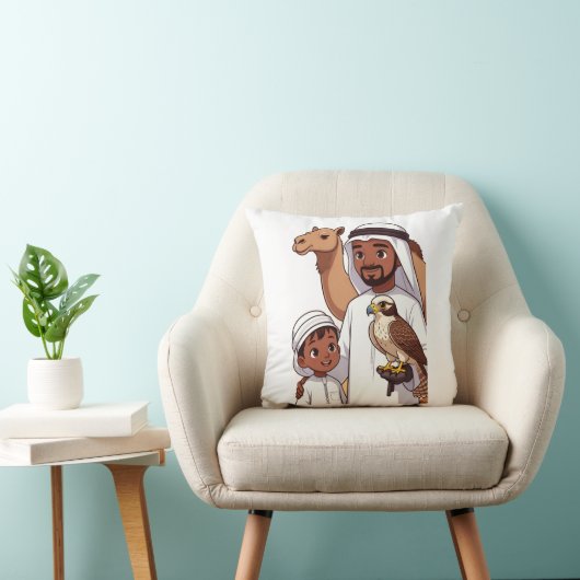 Traditional Arab Falcon Hunt Kussen (Stoel)