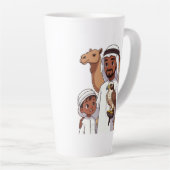 Traditional Arab Falcon Hunt Latte Mok (Rechterhoek)
