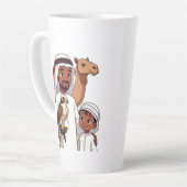 Traditional Arab Falcon Hunt Latte Mok (Linkerhoek)
