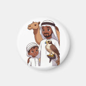 Traditional Arab Falcon Hunt Magneet (Voorkant)