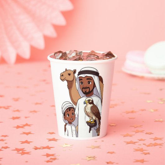 Traditional Arab Falcon Hunt Papieren Bekers (Insitu)