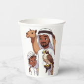 Traditional Arab Falcon Hunt Papieren Bekers (Voorkant)