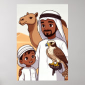 Traditional Arab Falcon Hunt Poster (Voorkant)