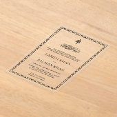 Traditional Black Border Islamic Wedding Acryl Uitnodigingen (Laagn)
