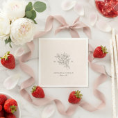 Traditional Blush Pink Monogram Wedding Napkin Servet