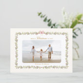 traditional bow christmas botanical 2 photo frame  feestdagenkaart (Staand voorkant)