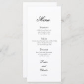 Traditional Calligraphy, Wedding Dinner Menu (Voorkant / Achterkant)