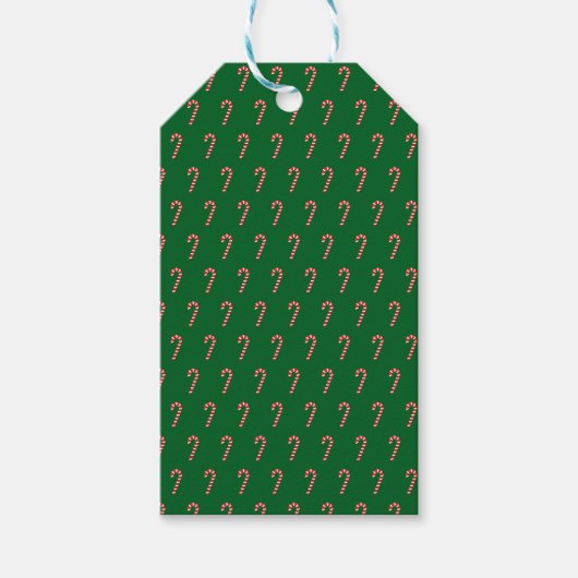 Traditional candy cane & green cadeaulabel (Voorkant)