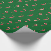 Traditional candy cane & green cadeaupapier (Hoek)