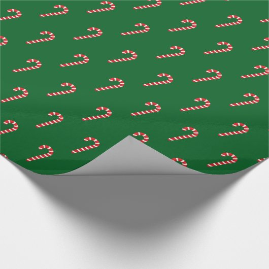 Traditional candy cane & green cadeaupapier (Hoek)