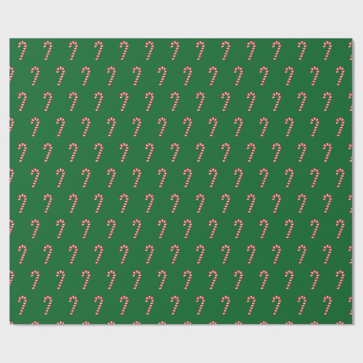 Traditional candy cane & green cadeaupapier (Vlak)