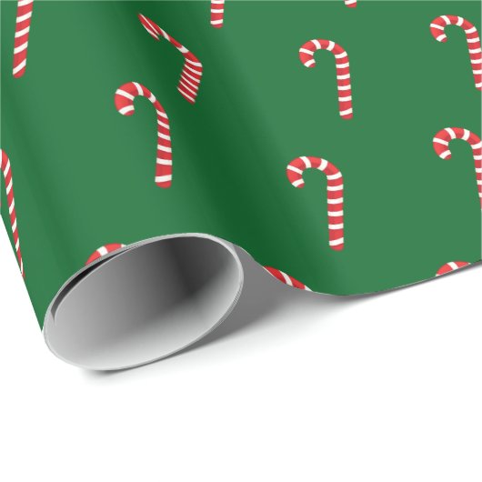 Traditional candy cane & green cadeaupapier (Rol Hoek)