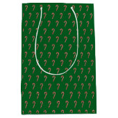 Traditional candy cane & green medium cadeauzakje (Voorkant)