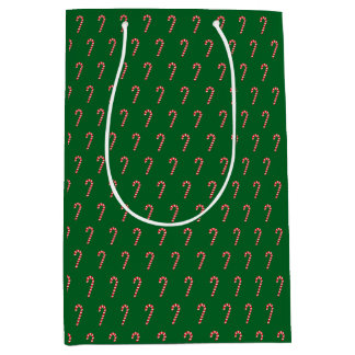 Traditional candy cane & green medium cadeauzakje
