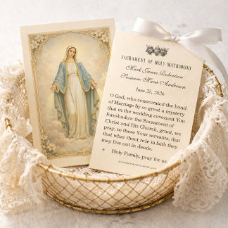 Traditional Catholic Wedding Favor Holy Card Visitekaartje