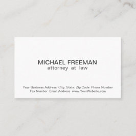 Traditional Chic White Attorney Visitekaartje