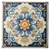 Traditional China Sinaasappel Ink Flower Art 2 Tegeltje (Voorkant)