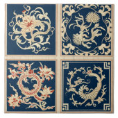 Traditional China Sinaasappel Ink Flower Art 4 Tegeltje (Voorkant)