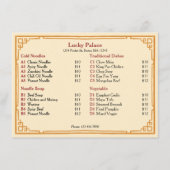 Traditional Chinese Restaurant Flat Menu (Voorkant)